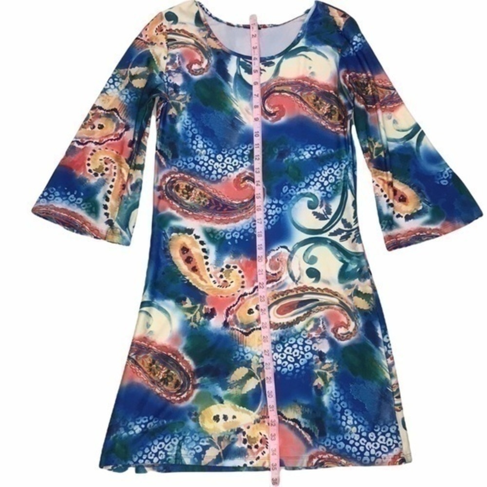Colorful Bell Sleeve Dress - Picture 5 of 6